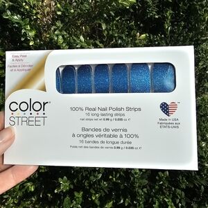 Color Street Blue Glitter Nail Polish Strips Stickers